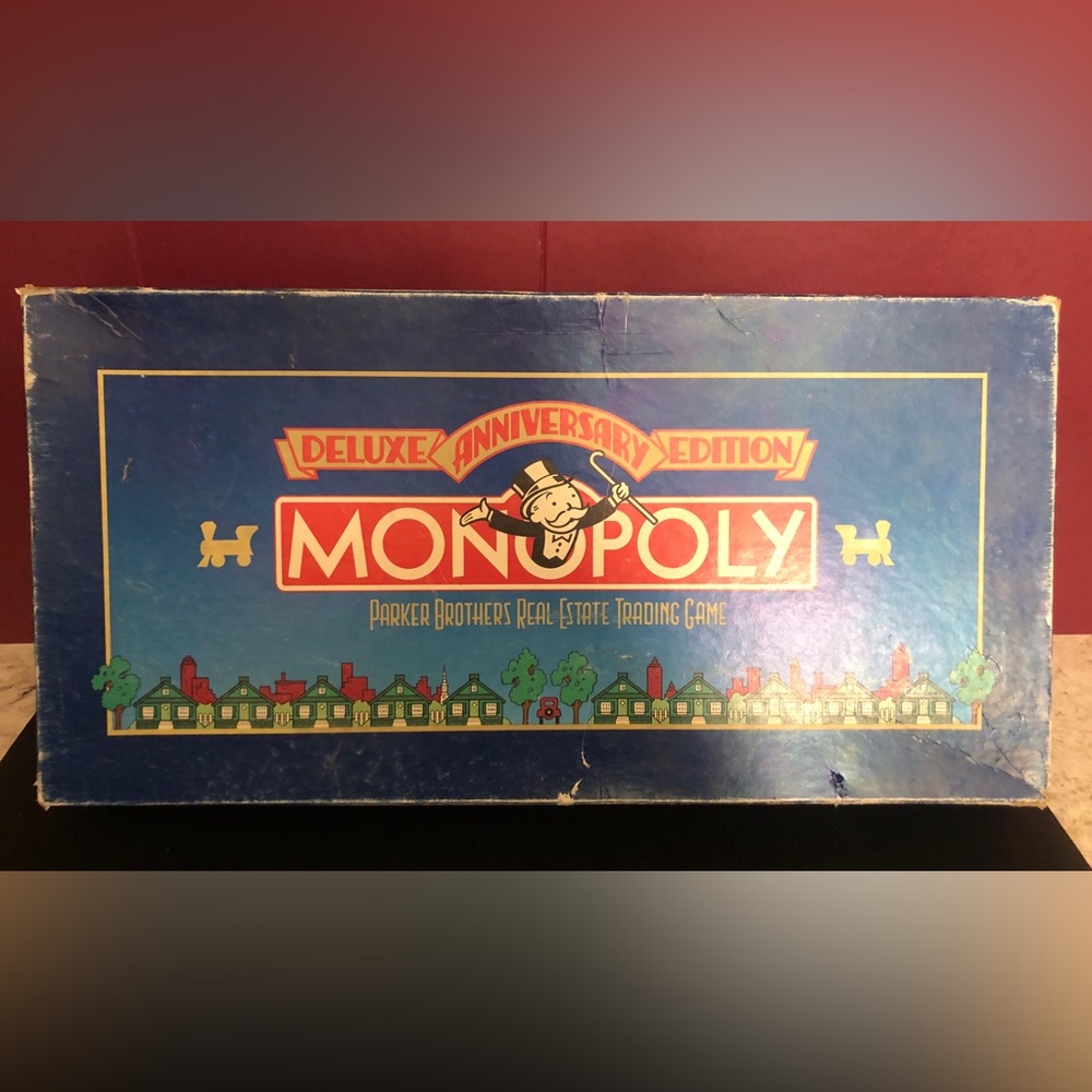 Vintage 1984 Monopoly Property Trading Deluxe Anniversary Edition Board Game